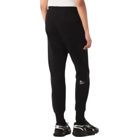 NWT Lacoste Womens Organic Cotton Jogger Sweatpants Black/Green Detail Orig $160 - Picture 7 of 16